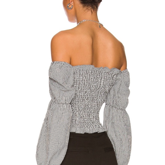 More To Come Abigail Smocked Top in Black & White - Picture 3 of 5